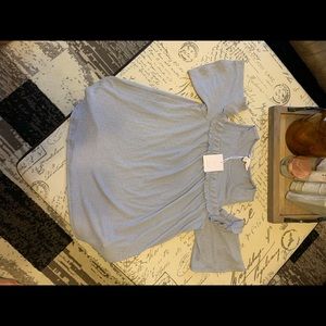New Lauren Conrad off the shoulder grey blouse
